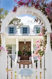 Yorktown fence and spindle top arbor. White Trellis Fence Gate Design Ideas