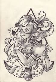 Neo traditional tattoos are very colorful, made in different styles — and usually a few ones are represented in one tattoo design! Lady Neotraditional Tattoo Design Gambling By Fabian Alvarez Sosa On Deviantart