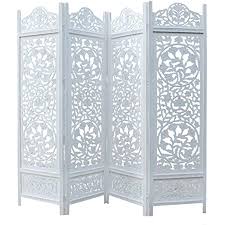 Compare prices on popular products in home furniture. Amazon Com Cotton Craft Kamal The Lotus Antique White 4 Panel Handcrafted Wood Room Divider Screen 72x80 Intricately Carved On Both Sides Making It Fully Reversible Highly Versatile Hides Clutter Adds Dacor Furniture