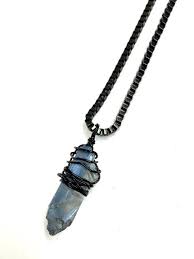 Cool Mens Crystal Necklace Guys Bullet Necklace Gemstone Etsy Men S Necklace Black Stainless Steel Necklace Men Necklace