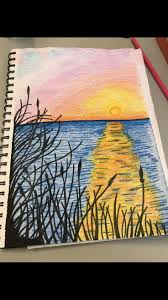 Sunset Sea Drawing Sunset Drawing Easy Sunrise Drawing
