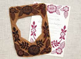 Lauren Arman S Floral Block Printed Wedding Invitations Printing Wedding Invitations Wedding Invitation Envelopes Diy Handmade Stamps