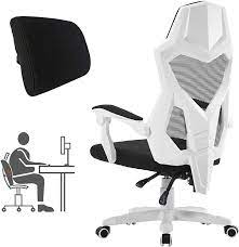 Ergonomic computer chairs are adjustable many ergonomic computer and desk chairs come with armrests that allow adjustments to provide the ideal shoulder and upper body support, diminishing muscle tension and tightness in your neck, shoulders, and upper back. Homefun Ergonomic Office Chair High Back Adjustable Mesh Fabric With White Chair 2 0 Armrests With Lumbar Support White Without Footrest Amazon De Home Kitchen