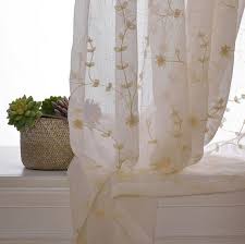 Dwcn sheer curtains white floral embroidered rod pocket curtain for bedroom living room linen look semi voile sheer drapes 52×63 inch long, set of 2 panels. Sheer Curtain Voile Panel With Cotton Embroidery Pattern One Etsy Voile Panels Custom Curtains White Sheer Curtains