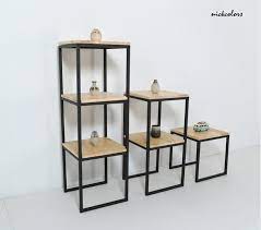 尼克卡樂斯 工業風實木台面方型展示層架 客廳茶几 展示桌 矮桌 床頭櫃 床邊桌 床邊邊几 客廳邊櫃 1 2 3層 yahoo奇摩拍賣 インテリア 床 工業