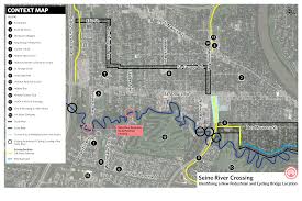 You can walk down to the river in several places east of seine st. Seine River Crossing Walk Bike Public Works City Of Winnipeg
