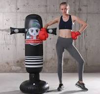 Thickened PVC Fitness Column Custom Logo Printed Inflatable Punching Bag  for Boxing and Taekwondo Filled With Air
