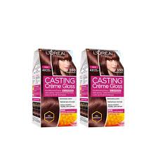 Permanent hair color if you're sold on your hair color and want to have it for as long as possible, opt for permanent hair color. Buy Loreal Paris Set Of 2 Casting Creme Gloss Hair Color Mahogany 550 Online Looksgud In