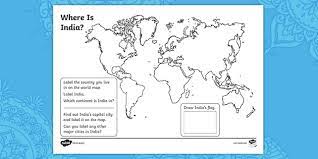 Use this worksheet as a fun research project at home or in the classroom. Ks1 Where Is India Geography Worksheet Teacher Made
