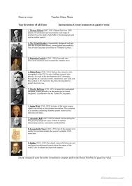 Top Inventors And Passive Voice Informative Paragraph Grammar And Vocabulary Passive