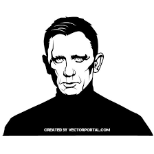 Black And White Celebrity Black And White Vector Portraits Actor Daniel Craig Vector Illustration Vector Portrait Black And White Sketches Daniel Craig