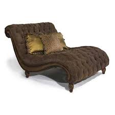 The whole chair is opulently padded, upholstered in a brown leather; Living Room Dinah Double Chaise Upholstered Chaise Chaise Lounge Chaise Lounge Sofa