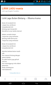 Di bawah sinar bulan di antara bintang bintang ku terluka karena cinta. Lirik Lagu Dangdut Rhoma Irama Bulan Bintang