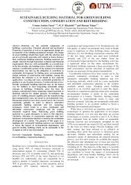 Check spelling or type a new query. Pdf Sustainable Building Material For Green Building Construction Conservation And Refurbishing