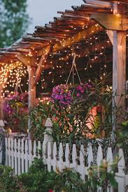Icicle Lights Over Patio Summer Outdoor Backyard Pergola
