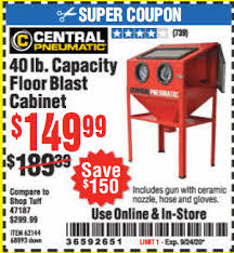 Diameter blast cabinet glove ports. Harbor Freight Tools Coupon Database Free Coupons 25 Percent Off Coupons Toolbox Coupons 40 Lb Capacity Floor Blast Cabinet