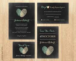 Chalkboard Wedding Invitation Set Fingerprints By Noaofirdesign Wedding Invitation Sets Chalkboard Wedding Invitations Wedding Invitations