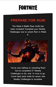 You'll soon reach a barrier breach totem, so use it to unlock the path to the mystery. Epic Games Email Fortnite Battle Pass Owners Regarding The Week 8 Ruin Skin Fortnite Insider
