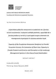 Pdf Capacitatea PÄƒdurilor Amazoniene Ecuadoriene De A Furniza Servicii Ecosistemice Evaluarea UtilitÄƒÈ›ii Plantelor CapacitÄƒÈ›ii De A Furniza Produse Si Servicii Si A PercepÈ›iei Asupra Sistemelor De Management Al Peisajului In Viziunea Actorilor