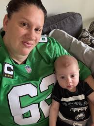 Our son Calvin is ready our eagles to win this thing today!!! Fly eagles  fly!