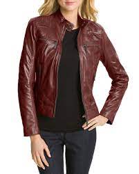 New Hollywood Collection Soft Leather Biker Burgundy Jacket For Women Leather Jackets Women Jackets For Women Burgundy Jacket