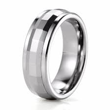 Shardon Men S 8mm High Polishing Faced Tungsten Two Tone Pattern Spinning Ring Men S W Engagement Ring Wedding Band Rings Mens Wedding Bands Mens Wedding Bands