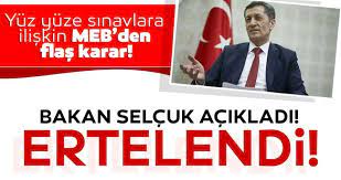 Öğrenciler tüm soruların yanıtını merak ediyor. Son Dakika Aciklamasi Geldi Sinavlar Ertelendi Mi Ne Zaman Yapilacak Bakan Selcuk Tan Yuz Yuze Sinavlarla Ilgili Flas Karar Egitim Haberleri