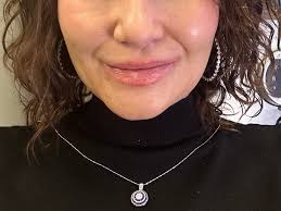 Sapphire Diamond Necklace 18kt Gold Modern Pendant Necklace