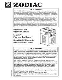 Our jandy legacy lrz 250 en pool heater was just installed 3 weeks ago, and we have an error message. Warning Manualzz