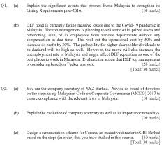 A useful tip for you on bursa malaysia listing requirement: Q1 A Explain The Significant Events That Promp Chegg Com
