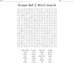 Which has its viewers all over the world and many of you would be searching all over the web for the dragon ball z episodes dubbed in english but now you came at the right place. Dragon Ball Z Word Search Wordmint