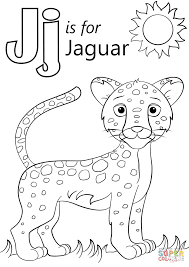Letter J Is For Jaguar Super Coloring Abc Coloring Pages Preschool Coloring Pages Cartoon Jaguar