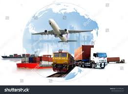 Transportation Import Export And Logistics Concept Container Truck Ship In Port And Freight Cargo Plane In Transpor Container Truck Logistics Transportation