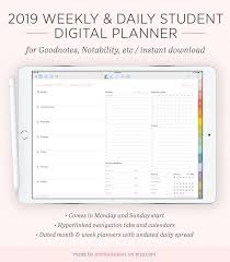 2019 Digital Pastel Weekly And Daily Planner With Navigation Tabs And Stickers By Emmastudies Organise Digital Weekly Planner Weekly Planner Digital Planner