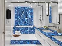 Modern Design Blue Marble Onyx Countertop with Backlit Kitchen Slab in Jade  Color