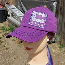 Ladies Purple C Captain Bling Hat Etsy In 2021 Lady Purple Bling