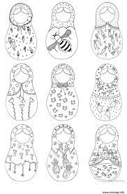 coloriage matryoshka nesting dolls poupee russe a imprimer tatouage de dax
