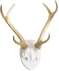 Maybe you would like to learn more about one of these? Any Color Faux Deer Antler Mount White Plaque With Gold Antler Decorist