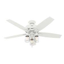 Hunter Lincoln Edison Style Led 52 In Fresh White Led Indoor Ceiling Fan 5 Blade Lowes Com Fan Light Ceiling Fan With Light Ceiling Fan