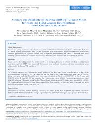 Pdf Accuracy And Reliability Of The Nova Statstrip R