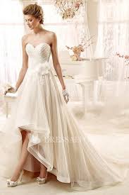 Gossamery Tulle Sweetheart High Low Wedding Dress With Appliques And Flower Wedding Dresses High Low Hi Low Wedding Dress Asymmetrical Wedding Dress