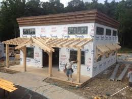 Office Building With Timber Frame Porch Bethel Ct Commercial Projects Projects Great Country Timbe Timber Frame Porch Timber Framing Timber Frame Pavilion