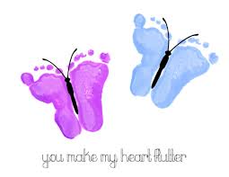 Printable Footprint Gift, Printable Footprint, Baby Footprint, Newborn Art,  Butterfly Footprints, Mothers Day Gift, Baby Keepsake - Etsy