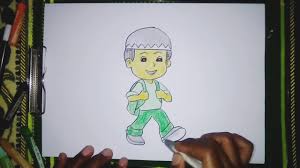 Download sketsa gambar ukuran besar full hd yang belum diwarnai dalam format png, jpg maupun pdf. Menggambar Dan Mewarnai Kartun Islami Siswa Berangkat Sekolah Caranya Mudah Tapi Bagus Youtube