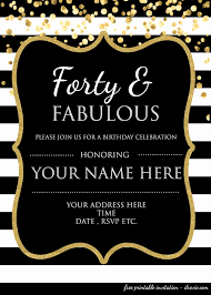 Discover custom birthday invitations templates in various styles and colors, featuring unique font. Fun Reading Emails 33 40 Fabulous Invitation Blank 40th Birthday Invitation Templates