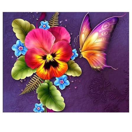 Peinture Fleur pensée décorative et papillon [DIY] – Trendy Diamond Painting