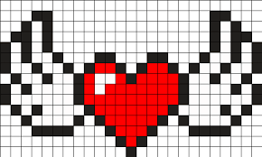 Facile materiel dans la description. Pattern Perler Sprite Heart Wings With Beadheart With Wings Perler Bead Pattern Bead Sprite Dessin Petit Carreau Dessin Pixel Coloriage Pixel