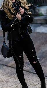 All Black Winter Outfit Upbeat Soles Orlando Florida Fashion Blog Cute Winter Outfits Leather Jacket Outfits Jacket Outfits