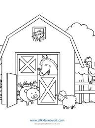 Barn coloring pages see more images here : Farm Animals In Barn Coloring Page All Kids Network