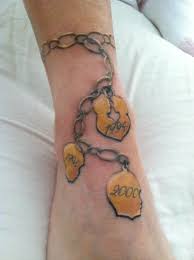 Birth Year Tattoo Designs Ankle My Right Ankle Tattoo Showing The Year I Got Married And The Birth Years Of My Two Sons In A Charm Anklet Ankle Tattoo Tattoo Shows Wellness Design